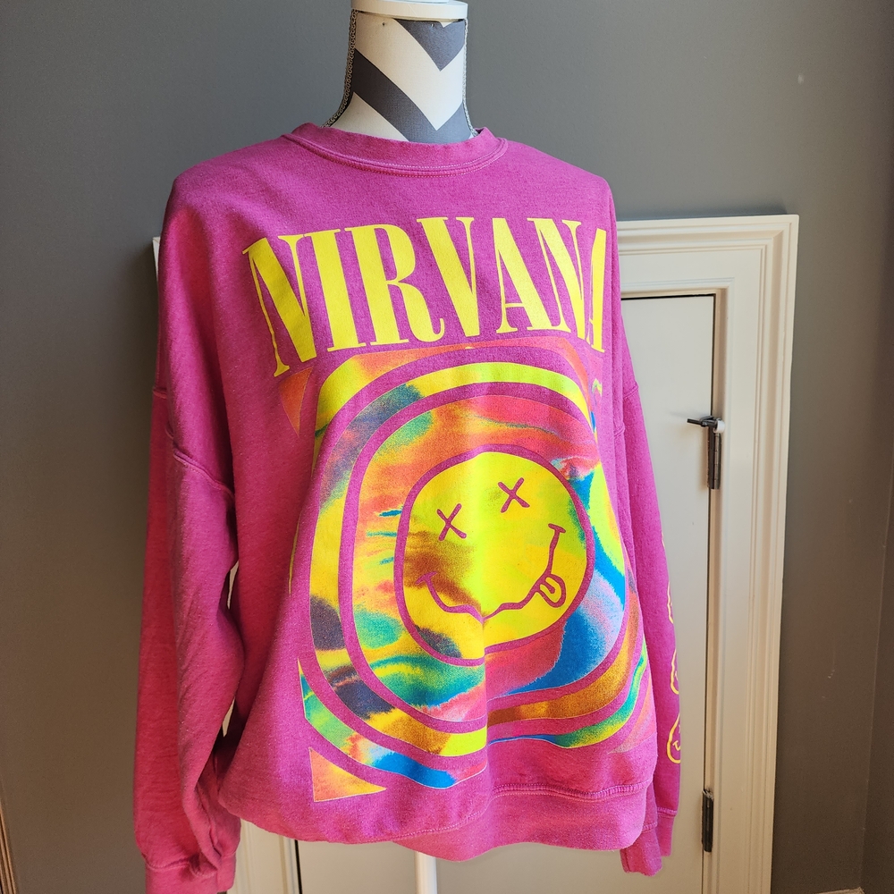 Nirvana Tie-Dye Graphic Sweatshirt - Urban Outfitters